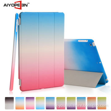 High Quality New arrival rainbow case smart cover auto wake sleep for ipad mini folded 3 rainbow styles Protective Case